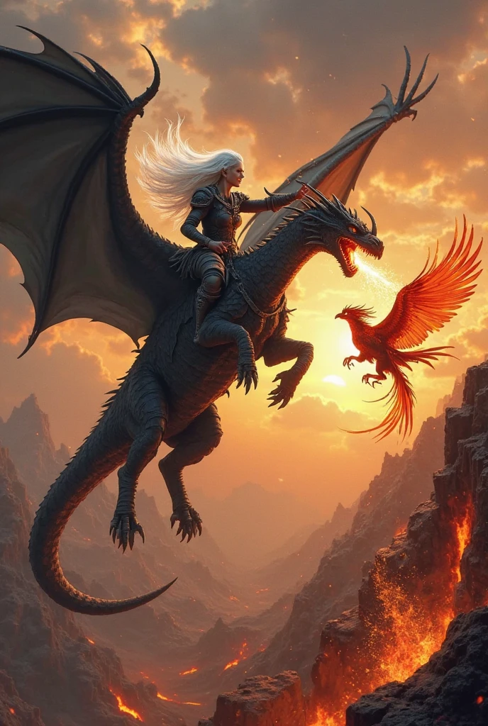 under rain,Dragons hover above the clouds,The wind is raging,Lightning,Underneath stood a woman,Martial arts atmosphere,Fairy-like,Hold a sword and look at the dragon,Side view,See women and dragons,The dragon spat out thunder and slashed at the woman。