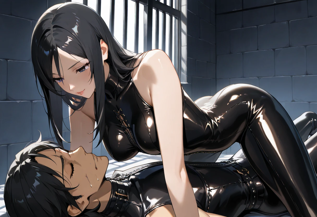 (best quality,4k,highres,masterpiece:1.2),ultra-detailed,realistic, hinata hentai style, squatting double penis