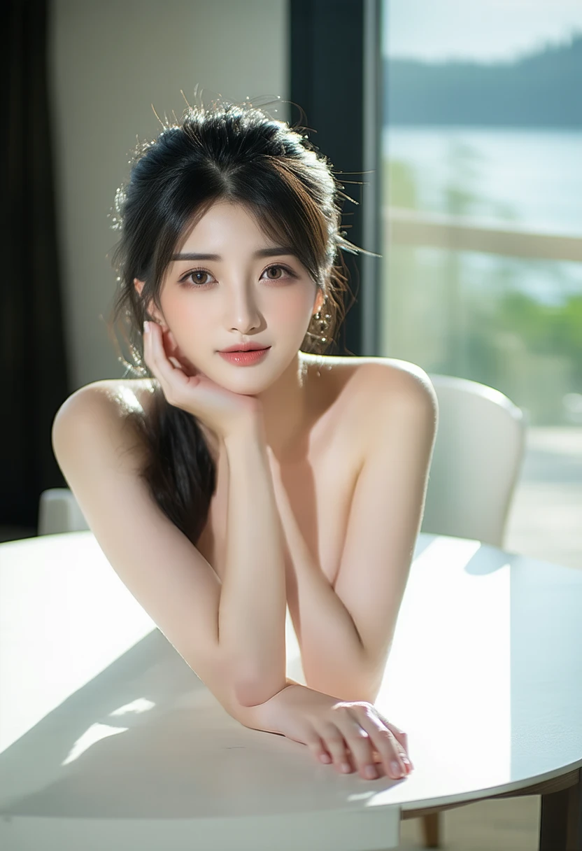 Completely naked、Sexy look、Perfect Face、Masterpiece、Human-like skin,Realistic Face、Real Stick