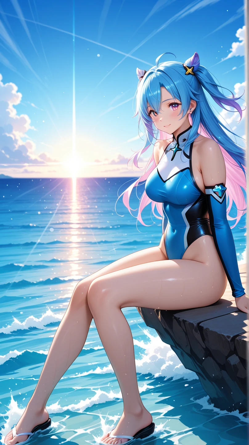 Giantess with firm , long sexy legs, yellow hair and in a bikini is lying on the ground, while the city at her feet burns in flames for the destruction she has caused, while the tiny people climb on her body to try to defeat her uselessly. Giantess, goddess, macrophilia, curvaceous body, hentai, fetish, sexy legs, bikini, high heels, high quality, tiny people, people climbing body, giantess body, small people