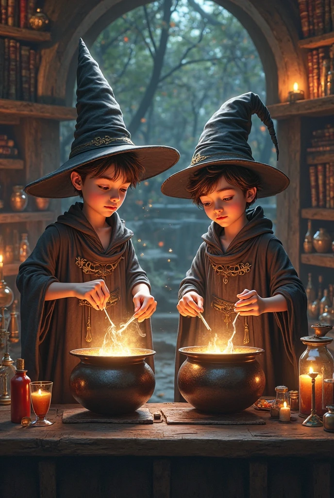 a wizard boy in a magical school, Hogwarts,cloak,a magical wand,playing quidditch with friends,magic spells,spellbook,A magical broomstick,butterbeer,flying on a broomstick,a hidden chamber,meeting Dumbledore,defeating the dark lord Voldemort,magical creatures like dragons and phoenixes,friendly ghosts,enchanted castle,sorting hat,learning potions and charms,exciting adventures,heroic battles,loyal friendships,luminous landscapes,mystical atmosphere,(best quality,ultra-detailed:1.2),(realistic:1.37),vivid colors,bokeh,illuminating light