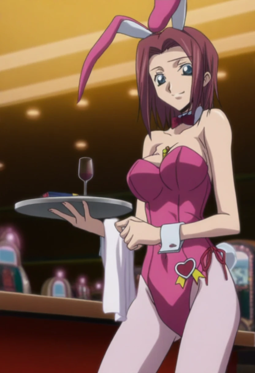 Hentai anime,hentai artist,masterpiece, best quality, anime art, front light,solo, strapless leotard, detached short sleeves, thighs, purple eyes , nishikino maki love live, cum on hand,standing ,pink see-through elbow gloves,pink see-through pantyhose, red hair, head tilt, looking at viewer , wearing morrigan aensland custom ,in street, against wall, night