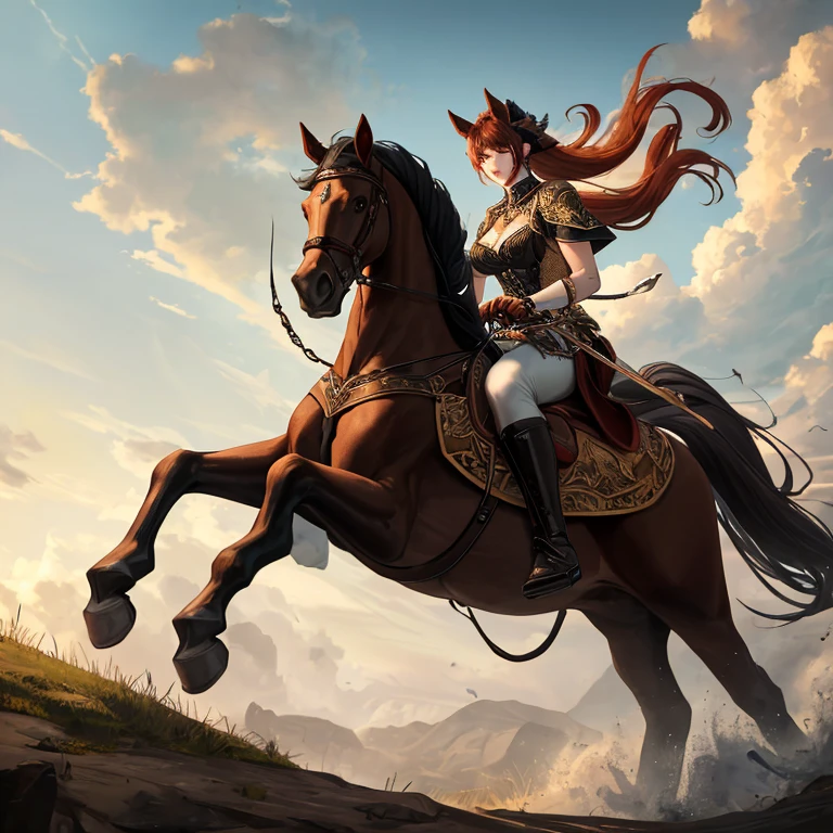 (best quality,masterpiece:1.2),realistic,vivid colors,HDR,ultra-detailed,portrait,landscape, anime, horse, girl,miniskirt uniform,falling,shocked,detailed
