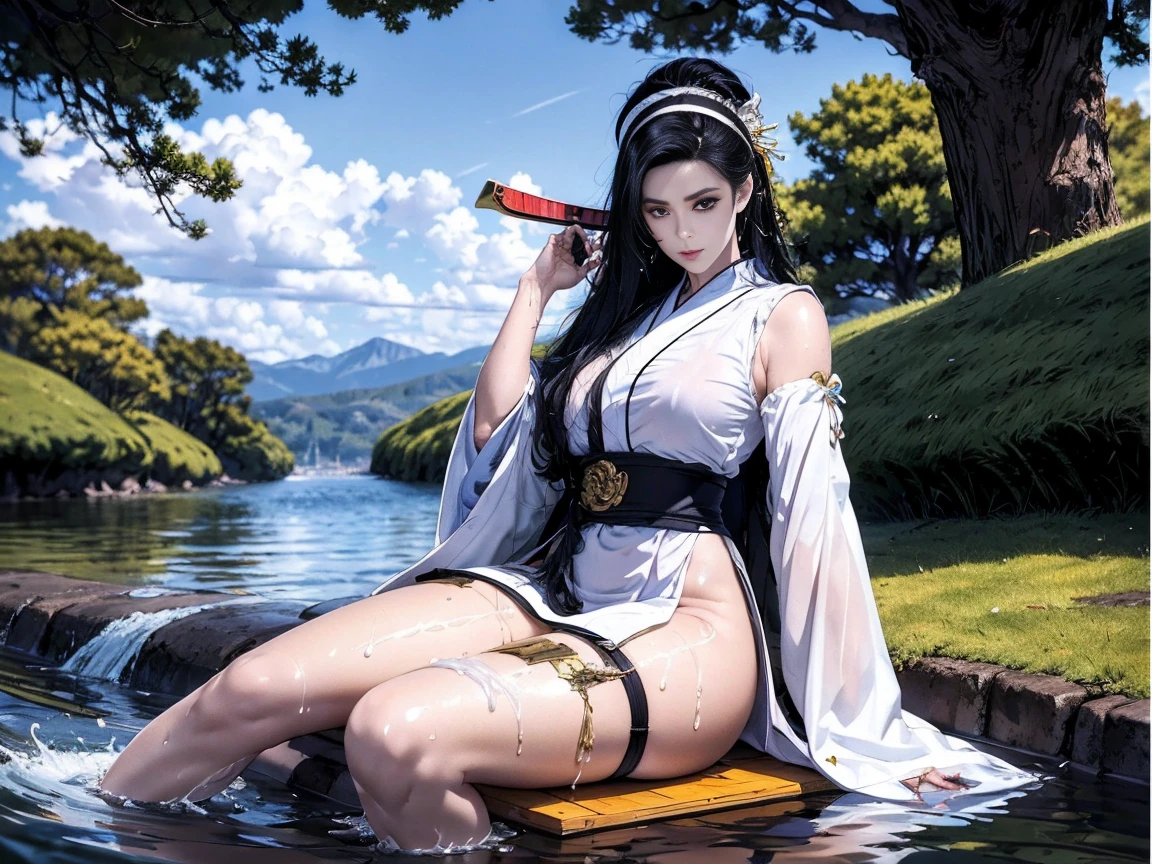 Christian Schad, Takuya Fujima, Surreal, mysterious, strange, fantastical, fantasy, Sci-fi, Japanese anime, sea of ​​clouds, floating rocks, sitting miniskirt beautiful girl, perfect voluminous body, detailed masterpiece Hyper realistic sharp focus sexy erotic 