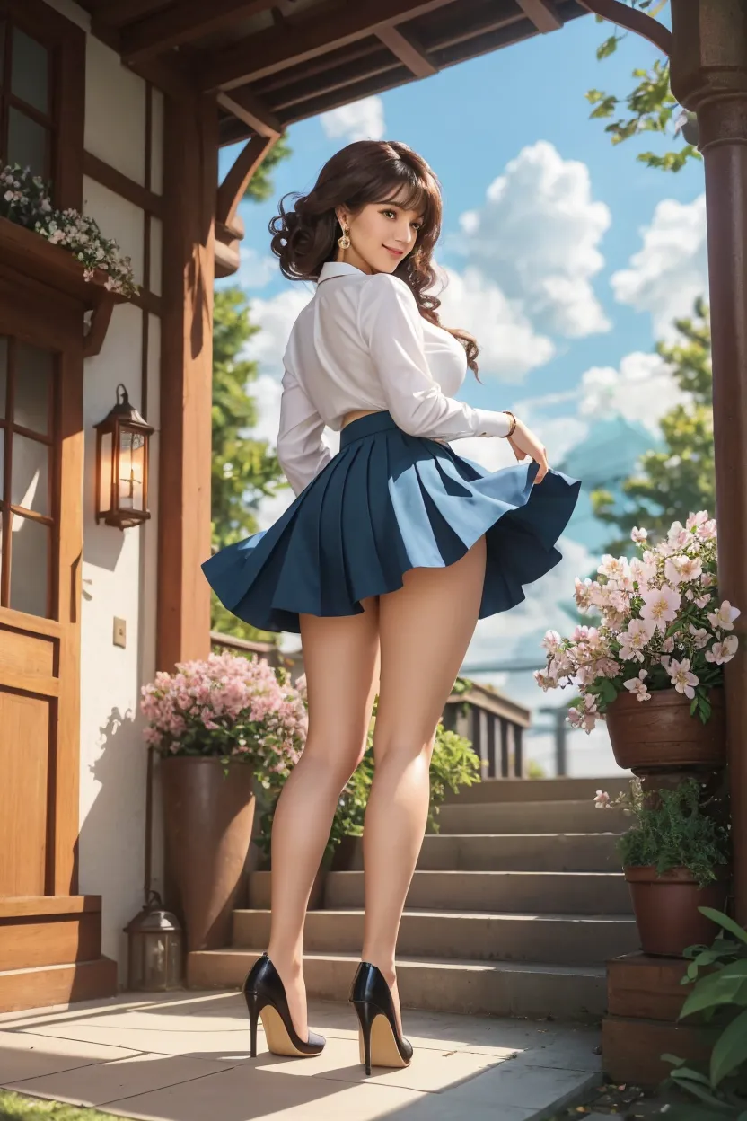 (Sony_A1.セル50F12GM.Exquisite photos taken with a combination of)、masterpiece、Ultra-realistic:1.3、whole body、Depth of written boundary、Highest quality、Ultra-high resolution、8K Photo、Photos of the cutest beautiful girls in the world、The ultimate beautiful face、(Purelos Face_v1:0.008)、((Alice in Wonderland))、(In a garden filled with beautiful flowers and butterflies)、She is 18 years old、Glossy skin like white silk、Natural platinum blonde super long straight hair with beautiful highlights、Beautiful big blue eyes、Beautiful messy bangs、(blue dress and white apron)、(『Alice in Wonderland』Alice's Costume)、hair ornaments、Big beautiful breasts、Cute Smile、Smile、Smiling Kindly、Beautiful legs、Perfect Anatomy、Her hands are holding her skirt down to prevent it from spreading out.、Fantastic!、((Long skirt fluttering in the wind:1.7))、Camel Toe、((Long hair messed up by strong winds))、((Hold down your skirt with two hands))、Camel Toe、Slim Body、((Lolita Dress、Gorgeous lace headband))