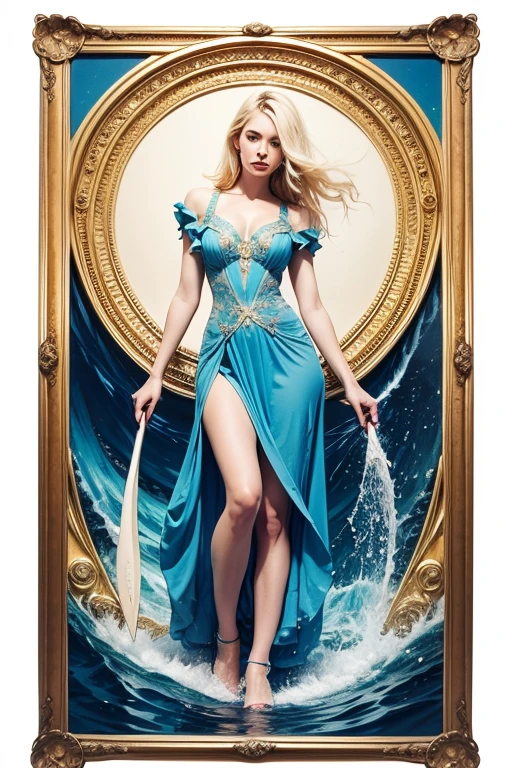 Beautiful blonde woman 20 years old, blue eyes, (perfect face:1.4), see through nightgown, large tits, (ornate detailed billionaires luxury bedroom:1.6), sitting on bed, seductive pose and seductive smile, (full body:1.5), (Barbed wire:1.6), (hyperrealism:1.5), 8k