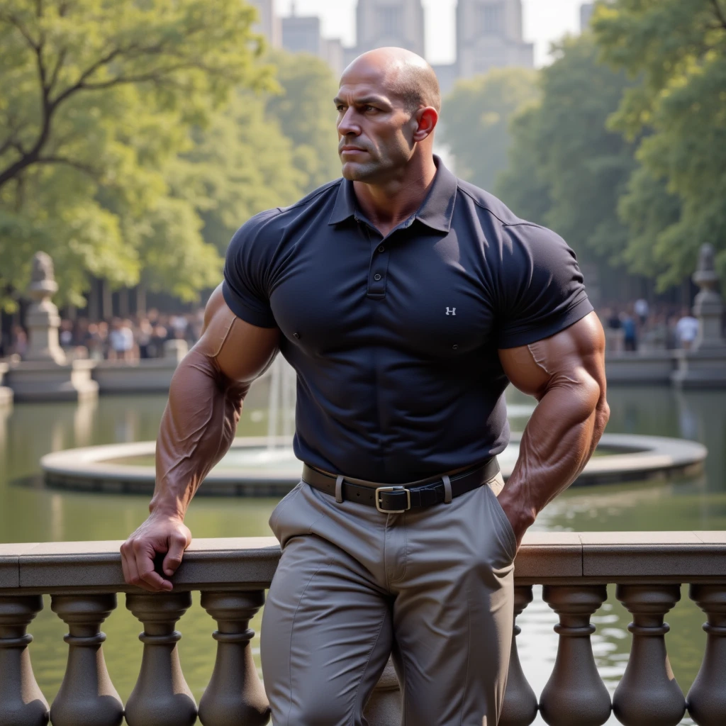 An award-winning original photo，A wild plump man, (43 years old man standing in the rainy street : 1.1), (heavy rainy day :1.3), (look up the sky: 1.2), 1boy, Solo, black suit pants, white dress shirts, (big shoulderusculature, stubbles, Short beard, Beautiful eyes:1.3), (Detailed face:1.3), Dynamic Angle, (Best quality, A high resolution, Photorealistic), Cinematic lighting, Masterpiece, RAW photo, Intricate details, hdr, depth of field,