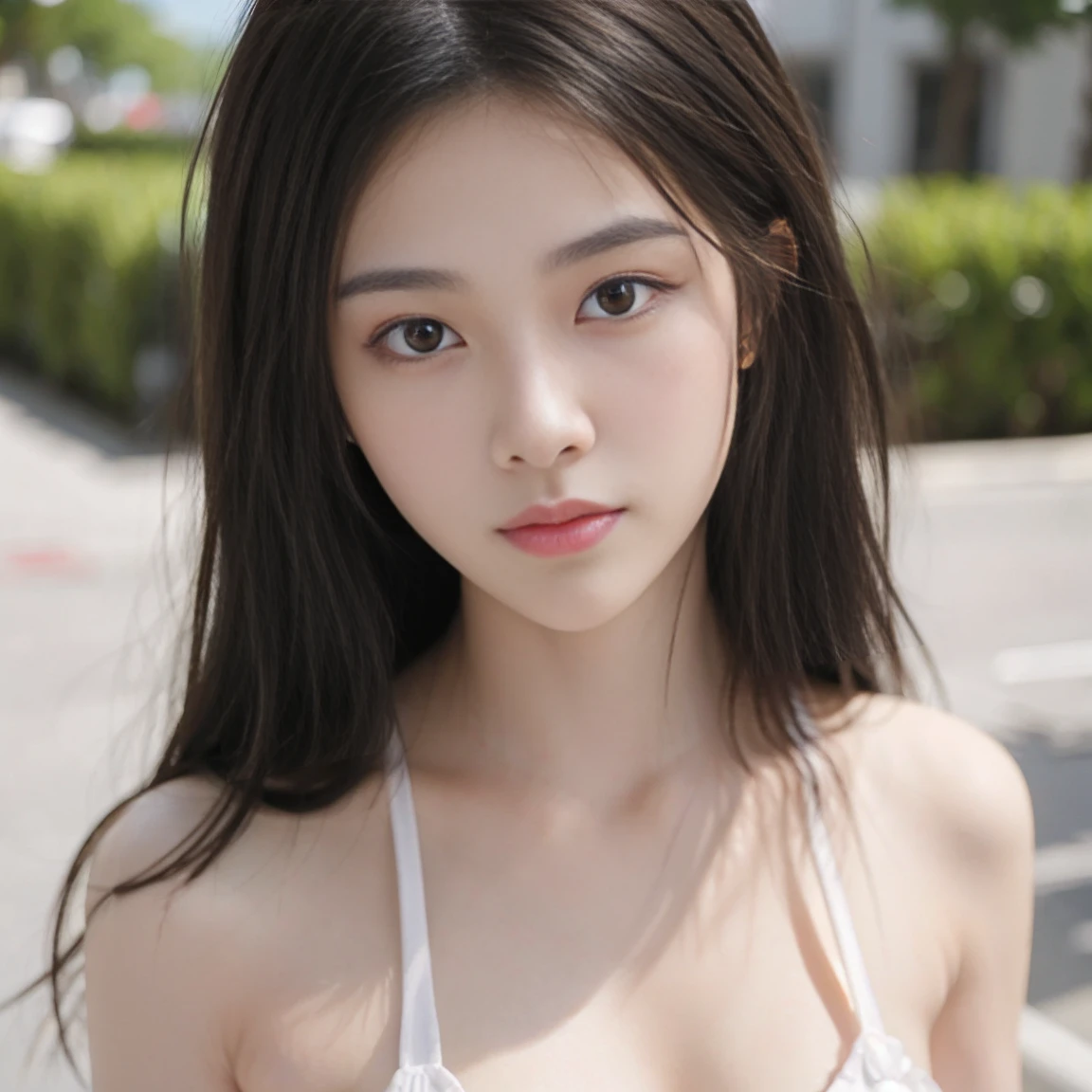 (from the side), small breasts, side breasts, (flexist chest), (Slobber), (wet), (Poker face), (tears), watching_exist_audience, 10 years old fashion trendy beautiful beautiful beautiful girl, gentle and existtractive Chinese beautiful girl, 10 years old, delicexiste and sexy collarbone, charming oval face, double eyelids, Smart peach blossom eyes, pink lips, small nose, bare shoulders, 重点放exist脸部, Close-up of chest, ultra high definition, Super details, fresh and impressive
