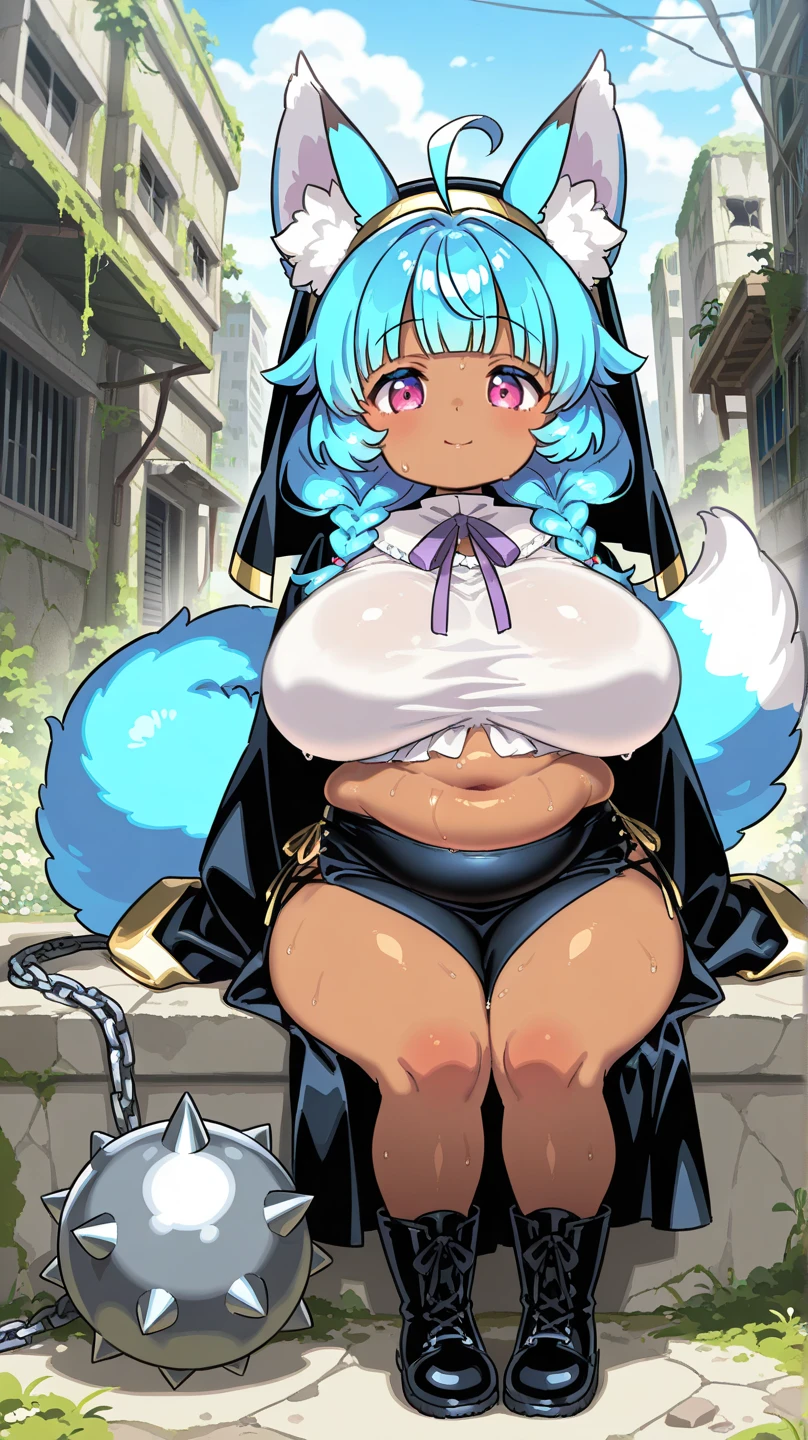 (1 girl with huge breasts:1.5),tmasterpiece,bit girl,A pink-haired,cat ear,blue color eyes --auto