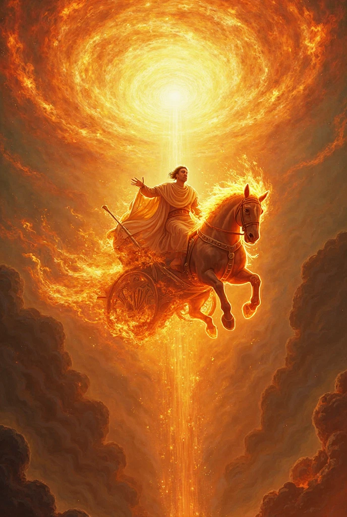 Prophet Elijah ascending in a chariot of fire to the heavens