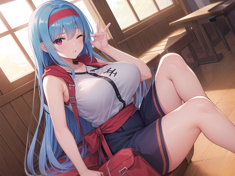 (best quality,4k,8k,highres,masterpiece:1.2),ultra-detailed,(realistic,photorealistic,photo-realistic:1.37),a sleeping girl in an abandoned school,dirty,full of garbage,alcohol bottles,illustration,dark and gritty style,\(pokemon\), beanie, long hair, blue hair, blue eyes, black sleeveless shirt, pink scarf, pink skirt, pink boots, body shape, chubby thighs, down blouse, white panties, loved look, happy, medium breasts,dramatic lighting, downblouse, facial, bukkake, cum on mouth,