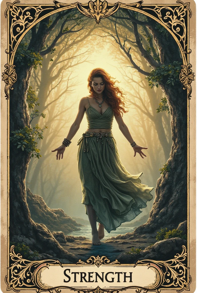 painting of a woman with red hair and a wreath of flowers, fantasy genre portrait, detailed matte fantasy portrait, fantasy art behance, fantasy portrait art, portrait of a female druid, fantasy portrait, Artstation contest winner, fantasy art portrait, portrait of a dryad, detailed fantasy digital art, fantasy concept art portrait, realistic fantasy illustration, fantasy rpg symmetrical portrait
