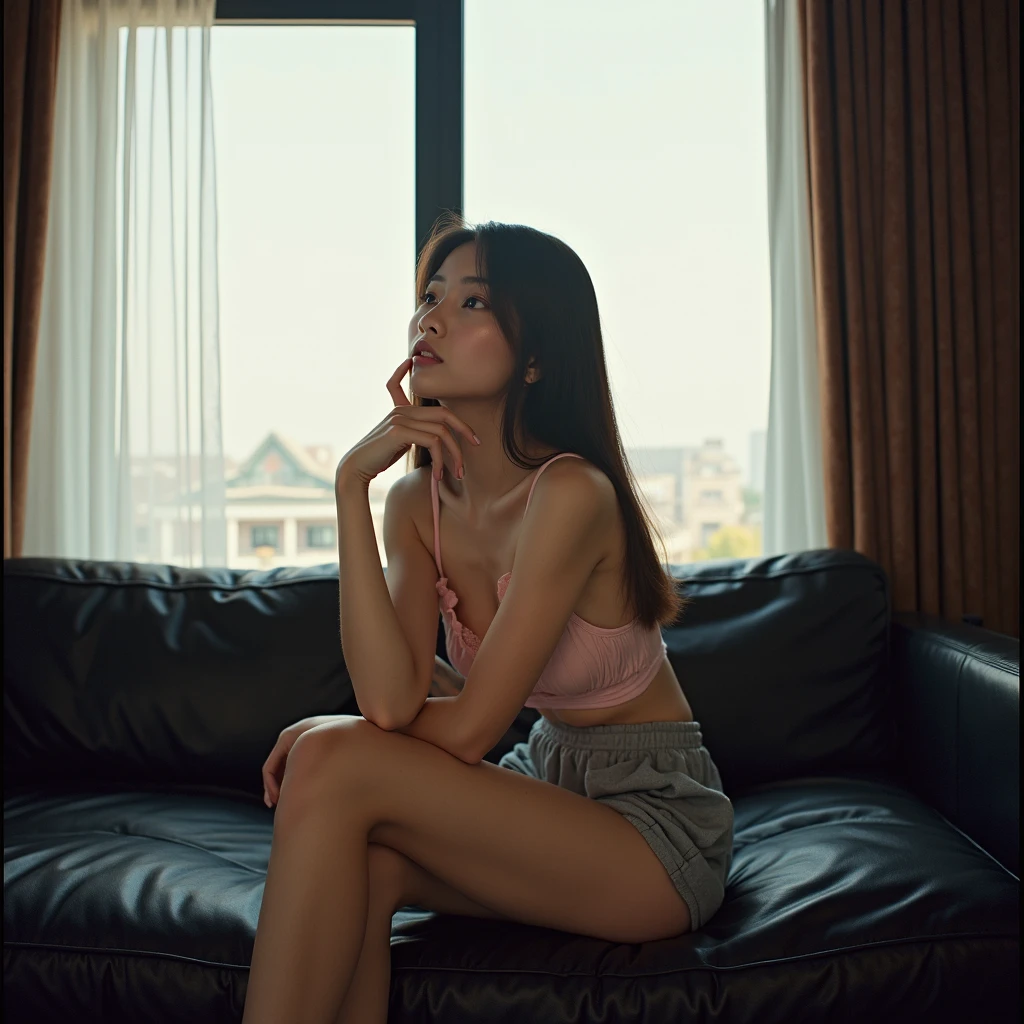 Full Body View, Tween Beauty, Chinese girl, Slim, athletic, wearing sheer silk bra and panties, style of Salli Mann and David Hamilton