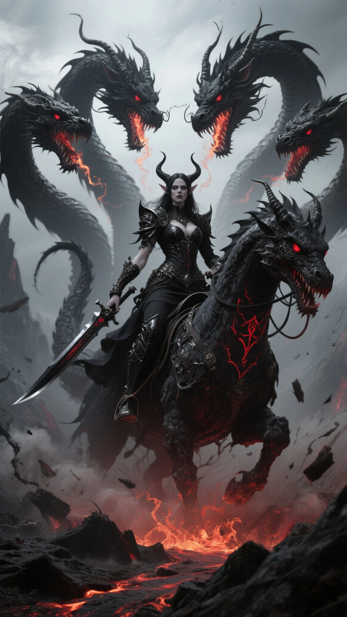 An illustration resembling Frank Frazetta's work, depicting a fierce armored female, bold and intense colors, determined expression, dramatic lighting, epic atmosphere --v 5 --stylize 1000