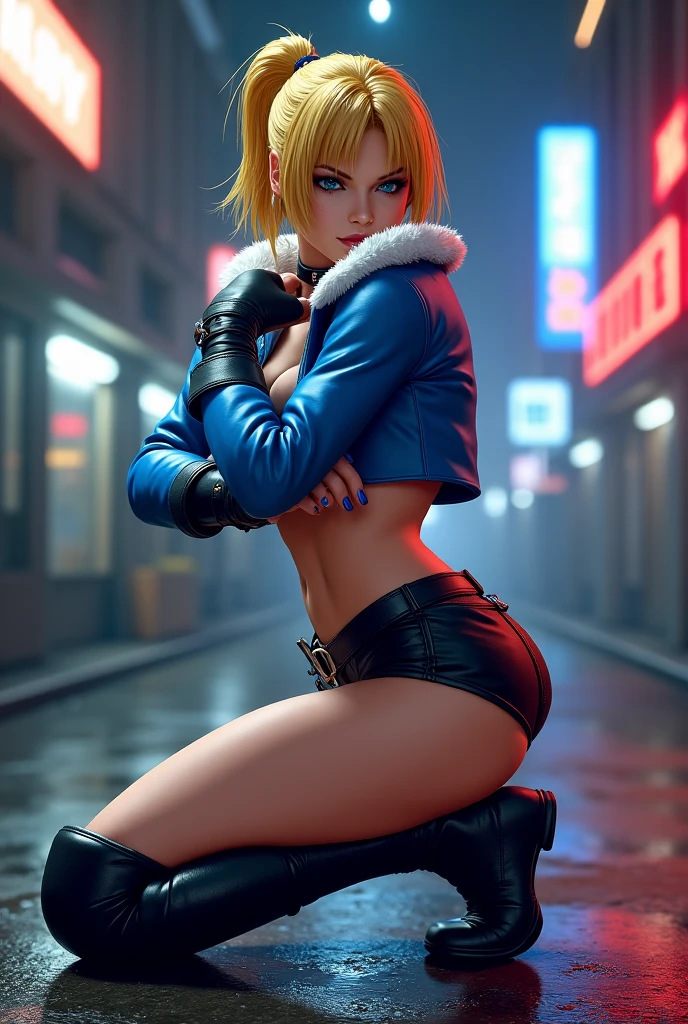 (((1 girl in、cute little、Dark denim micro bikini、gloves、bionde、short-hair、bobhair、side parted hair、blue eyess)))、(((blonde hair)))、
Dynamic poses、from intense battles to lighthearted moments、Draw groups of characters in different action scenes、With dramatic speed lines and bold sound effects、Capture the excitement and energy of the story、 Attack forward with the palm of your hand、 Yellowstone Park、Grand Canyon、Wanren