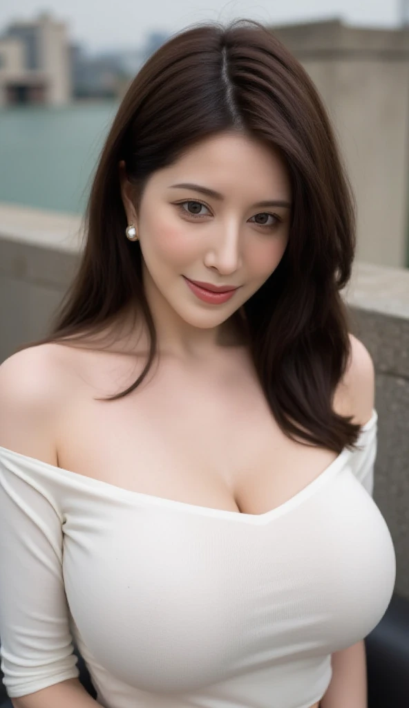 Best Quality, hight resolution, Hires, Skin definition, Detailed skin, Detailed eyes, Detailed face, 4K, 日本人A MILF, ((独奏)), (((50 years old))), (Wrinkles at the corners of the eyes:1.5), (nasolabial folds:1.5), A MILF, glamor, A sexy, Chromo-white skin, ((Wavy Longhair)), Looking at Viewer,(((Aging skin:0.9))), ((loose muscles:0.9)), (((A slender))), (((Very large breasts:1.28))), ((Saggy udder)), (Saggy buttocks), ((Japanese Models)), 4K, (photoRealistic:1.5), Realistic, nffsw, Beautiful, Bimbo, Perfect makeup, small diamond necklace, piercings, (((Black business suit, white undershirt, pantyhose, tight skirts, high-heels))), ssmile, Public places,Full body photo,