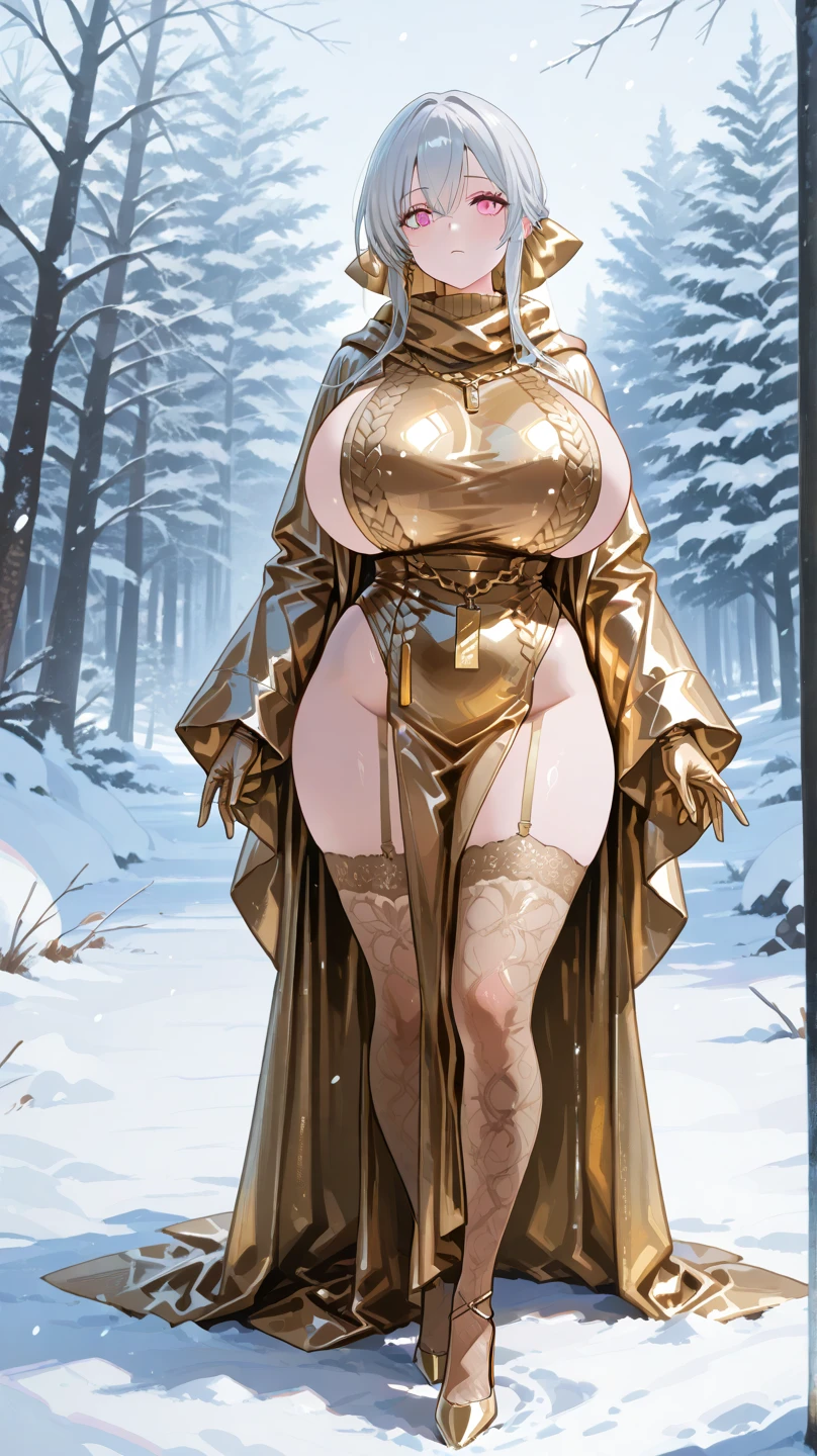 mature plump woman，Pregnant women, Very large breasts, Plus Size Model，Nina Williams(Iron fist), White women(Northern Europe), 50 years old，Cloudy Eyes, Cat ear, Gothic Makeup, Are standing:1，expensive，blonde(Bobcut)，Fat，smile，Black evening dress，A black cloak with many thorns(Cape), Showing cleavage， Pregnant women, Plus Size Model，Fair skin，White women(Northern Europe), 50 years old，Cloudy Eyes, Gothic Makeup, blonde(Bobcut), Nina Williams(Iron fist), Very large breasts, Plus Size Model，Black evening dress，A black cloak with many thorns(Cape), huge sapphire earrings, huge sapphire earrings, Cat ear,