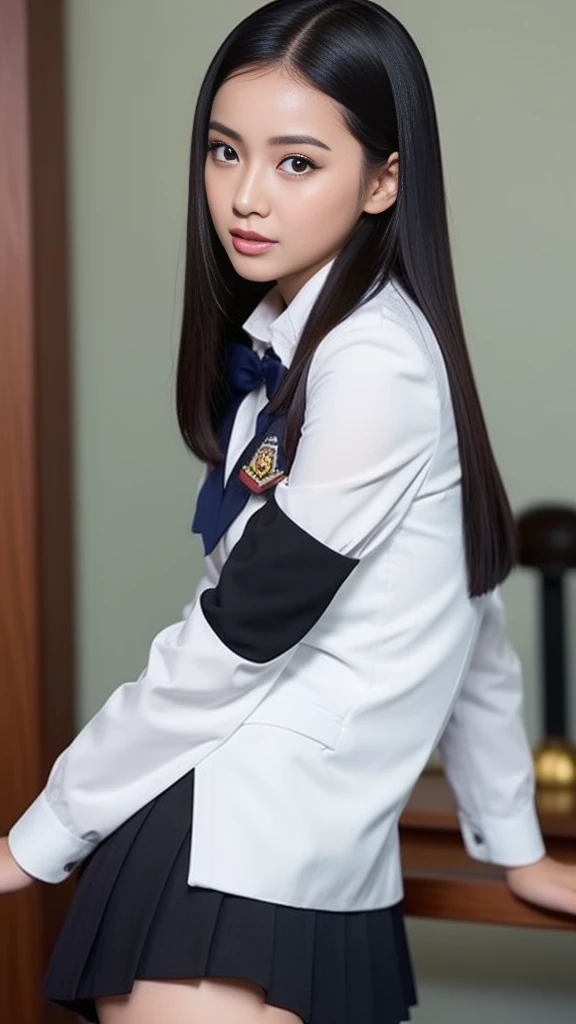 Four 12-year-old high school girls, very long and straight black hair, like rapunzel,with two pigtails, a bow in each pigtail,innocent face, tender, smiling shyly,totally naked without clothes, perfect erect nipples, very big huge breasts, thin waist, long and shapely legs,with the index finger on the lips,with tennis,socks,whole body, soccer field soccer, Soccer ball,cheerleaders,Best Quality, Masterpiece, high resolution, 8k, (realist: 1.4), Ultra high resolution, ultra detailed, Surreal, highly detailed CG illustration, Official Art, cinematic light,hyperreality,最high quality, Photoreal, 8k, high resolution, thin skin, 8k hd, Digital single lens reflex camera, light suit, high quality, film grain, fuji xt3