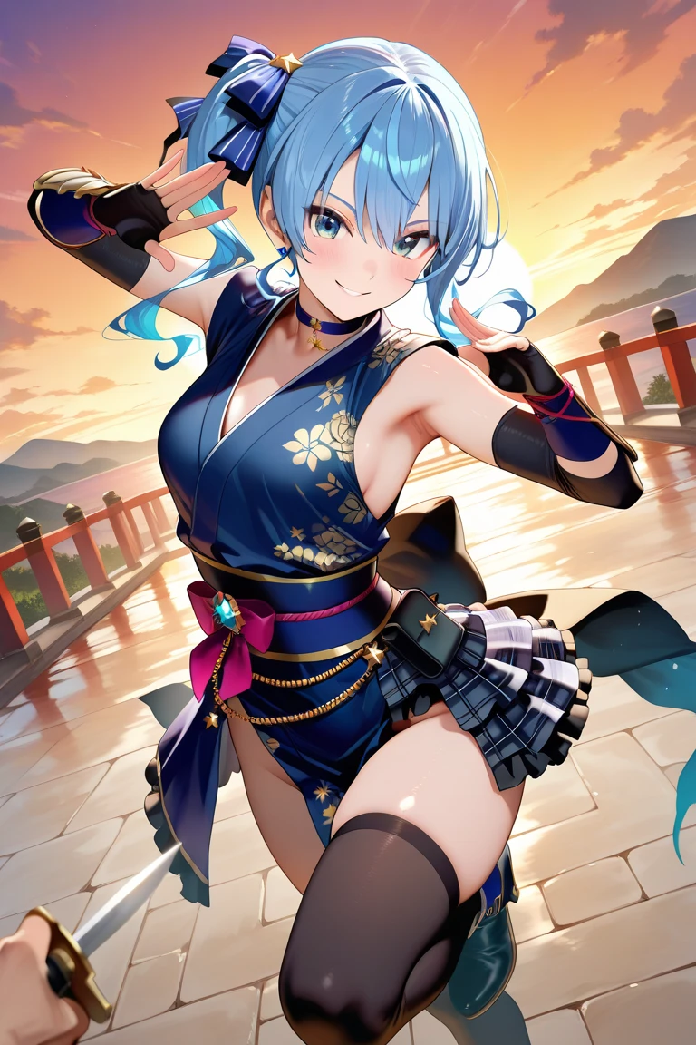 ((Very meticulous)), genshin impact ((Yelan)), gentlesoftlighting, (perfect human hands:1.5),stand posture, face to the viewer:0.8,((fit female)) , Super perfect body curve, tmasterpiece, 4K, 详细的脸, (20yr old) Languages, Fitted plot, gorgeous perfect face, Happy expression, with her mouth open, Realistic style and ultra-detailed rendering, hyper realisitc, ultrarealistic oil painting, Portrait silhouette shadow)), Holding a bow with both hands