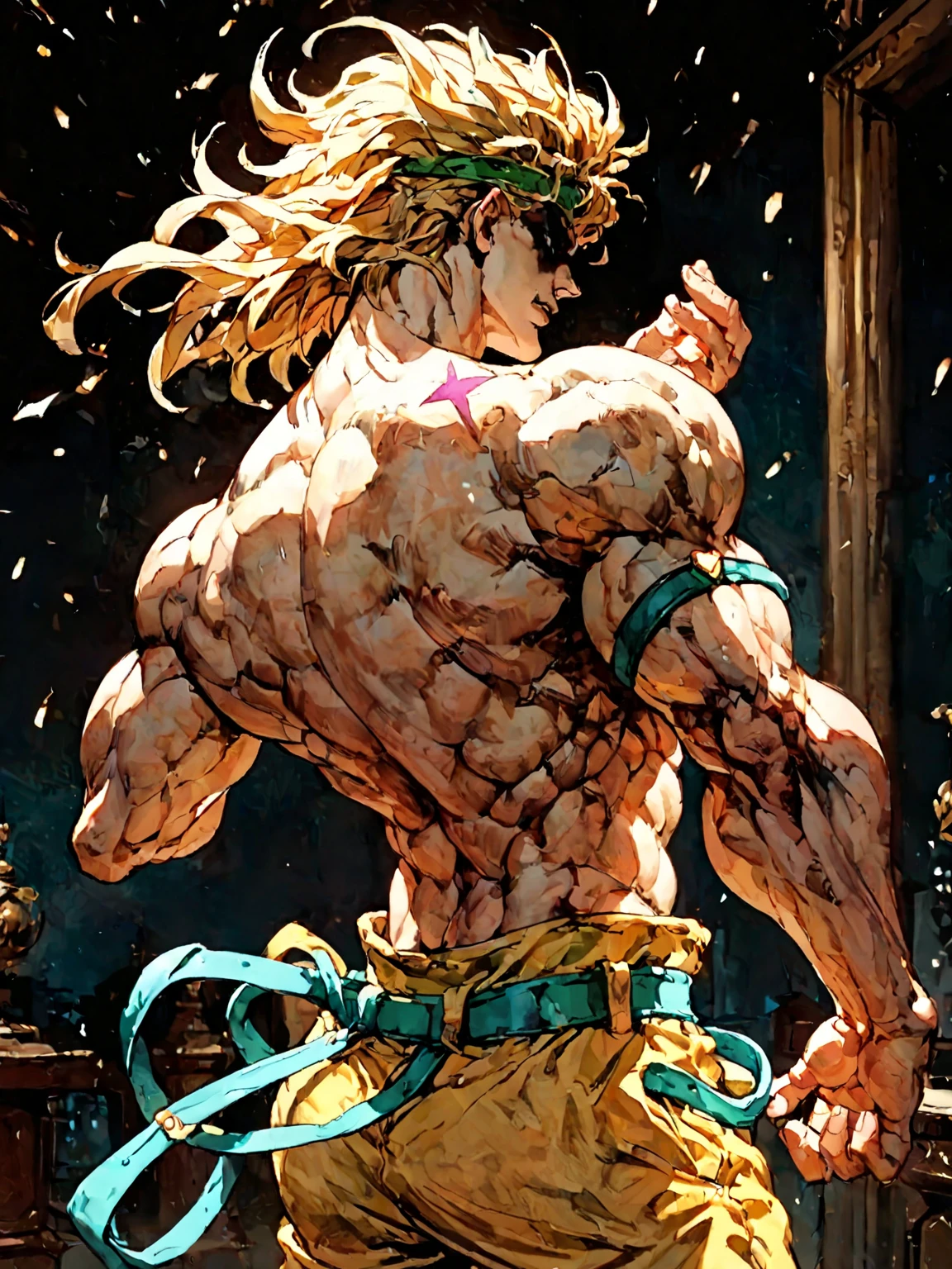 a drawing of a man with a fist in his hand, Baki o Grappler, Parte Brando, Baba, estilo Baba, Broly, Mudoken, muscular character, Hajime no Ippo Manga Inspirado, joseph joestar, musculoso!!, Akira Toriyama, Gilgamesh, kentaro miura manga art style, pose mais forte, Dio Brando, Dio, Jojo