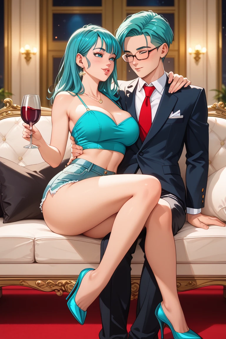 nari sitting on chair in elegant position ,she is talking with old man in royal party of crown prince, violet eyes, sipver hair , silky long wavy hair, big breasts,long big silver butterfly chandelier earrings,red lipstick , stocking, smiling ,heels, womens straw summer hat , jewellery,women accessories,party hand gloves, makeup,