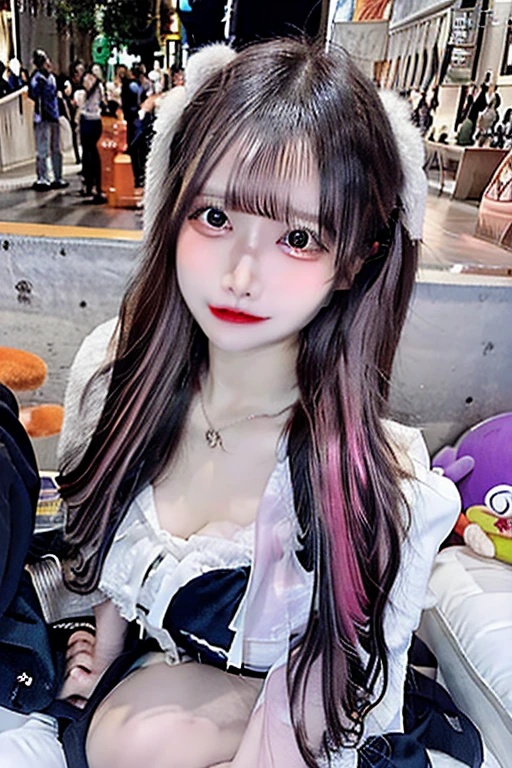 bitch, photorealistic beautiful woman, pierced, street  fashion,(laugh:1.3),smile, (beautiful face of 19-years-old  girl:1.4),(elf ear:0.6),((Heterochromia iris:1.4)),loafers ,long braid  hair,((pink hair:1.2)), white shirt, navel,perfect anatomy, centered,  approaching perfection, dynamic, highly detailed, character sheet,  artstation, concept art, smooth, sharp focus, full  body,8k,masterpiece,graffiti paint,fine detail, full of color,intricate  detail,golden ratio  illustration,