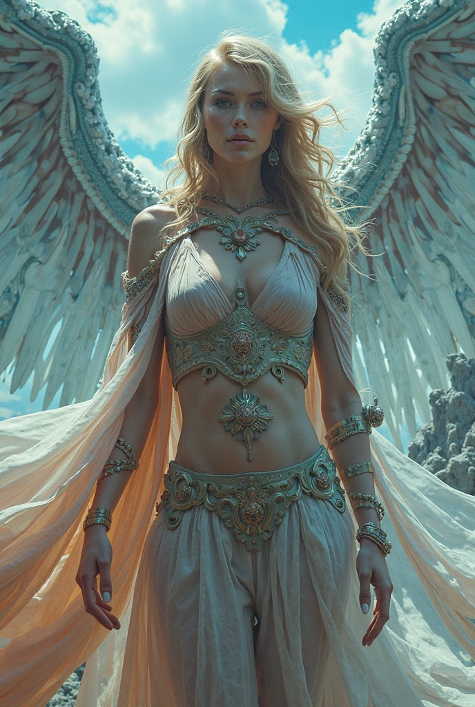 absurdres, (best quality:1.1), (masterpiece:1.2), beautiful detailed, (wide landscape, 8k), depth of field, highres, beautiful and aesthetic, High quality, beautiful, (zentangle, mandala, tangle, entangle:0.6), magical, pink hair, angel wings