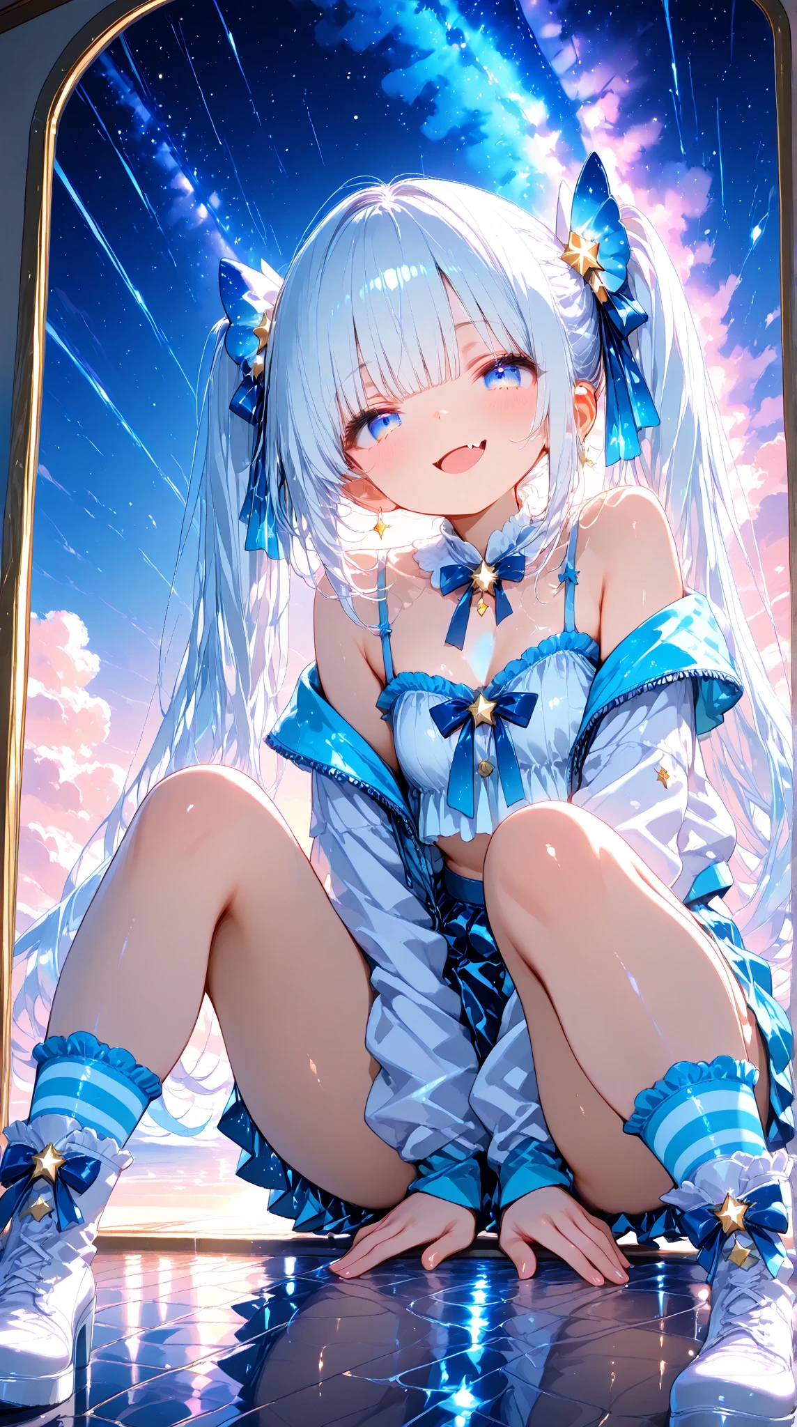 city, public, lie, split legs, ahegao, drool, defeat, smile, mind break