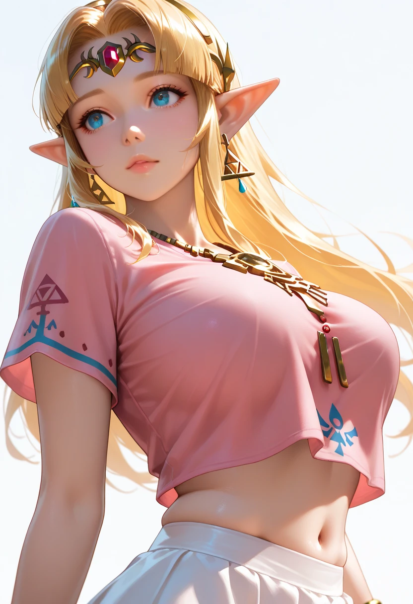 masterpiece, best_quality, 1girl, solo, princess zelda, the legend of zelda, nintendo, sksw, hair ribbon, playboy bunny, 2 bunny ears