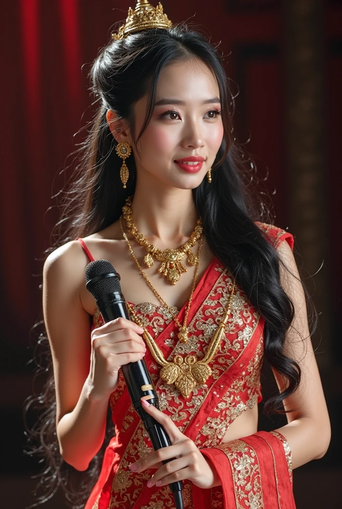 masterpiece, centered, 1 young Indian woman with a cute and radiant face, featuring exquisitely detailed eyes, expressing a mix of shyness and joy, dressed in vibrant traditional Indian attire. She has a slim figure and medium-sized breasts. Generate an 8k image, risbeauty indian,