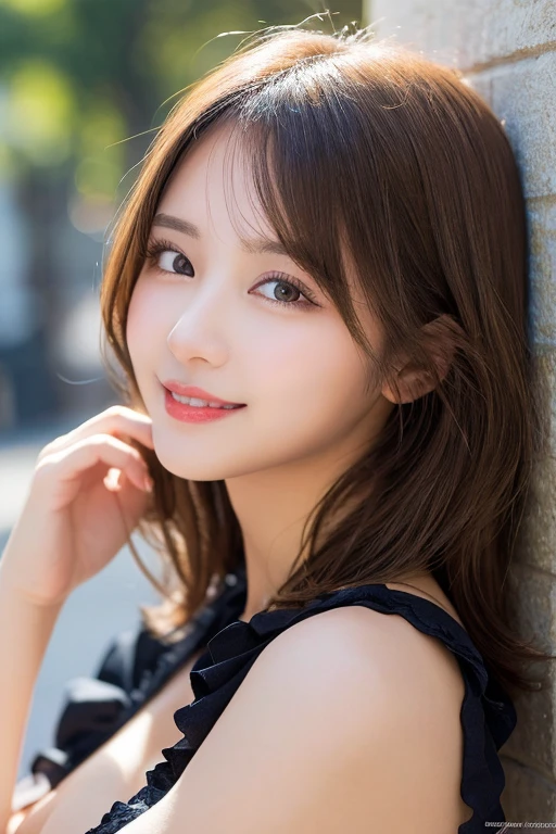 masutepiece, Best Quality, Illustration, Ultra-detailed, finely detail, hight resolution, 8K Wallpaper, Perfect dynamic composition, Beautiful detailed eyes, doress,Medium Hair, small tits, Natural Color Lip, Random and sexy poses,Smile,Okinawa