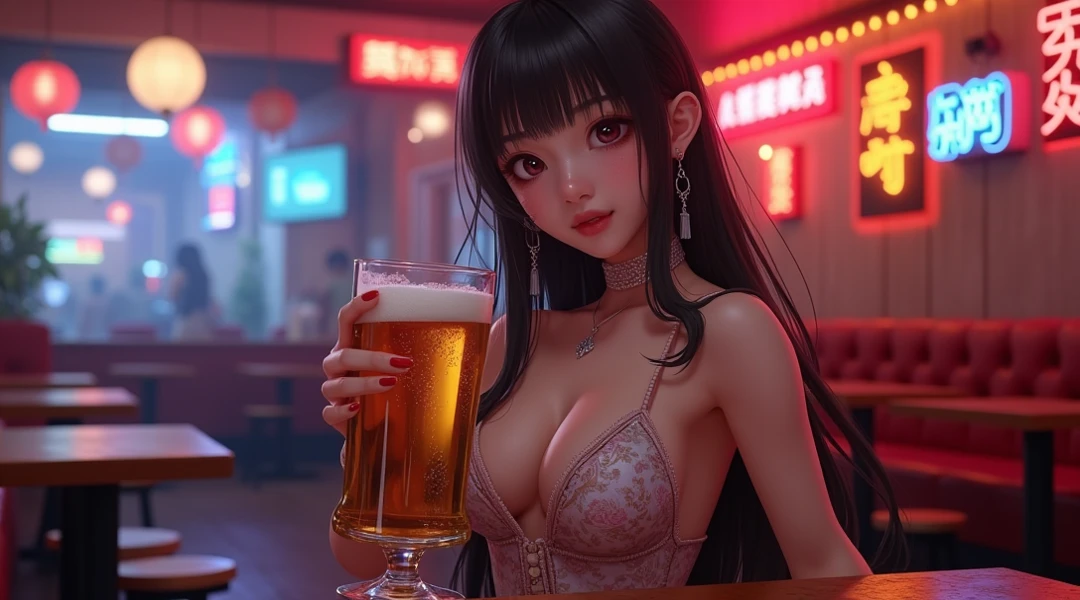 highest quality、High resolution、Detailed Background、(Beautiful face in every detail:1.4)、Anatomically correct、(Draw the usual number of fingers:1.2)、(Detailed facial expressions)、(Detailed eyes:1.2)、(Detailed eyes:1.2)、Beautiful, smooth skin、Beautiful girl in her 20s、(Three Women)、(Huge breasts:1.3)、(Highly detailed face:1.4)、Brown Hair、Black Hair、cute hair color、ponytail、Bobcut、Braided long hair、Wavy Hairstyle、well-groomed eyebrows、Perfect body line、Cowboy Shot、
(Two women having a good time with friends in a beer garden with beautiful views of Tokyo Bay:1.5)、
Going to a beer garden with friends and family can create a more enjoyable atmosphere.、Gathering with a large group of people will increase the excitement and make for a memorable experience.、
Mr.々There are many different types of beer on offer, so please try the beer that interests you.、We also recommend enjoying craft beer and local beers.、
You can also enjoy delicious food along with your beer.、
sausage、potato、Pizza etc.、Choose a dish that goes well with beer、
Occasionally there will be live music and entertainment、
You can have more fun by dancing and singing along to the music.、
It is important to have a comfortable seat or table、
A beer garden where you can enjoy beer and cocktails while taking in the beautiful view of Tokyo Bay.、
Choose a midi-length floral dress、Choose comfortable, cool shoes such as sandals for your feet.、cute