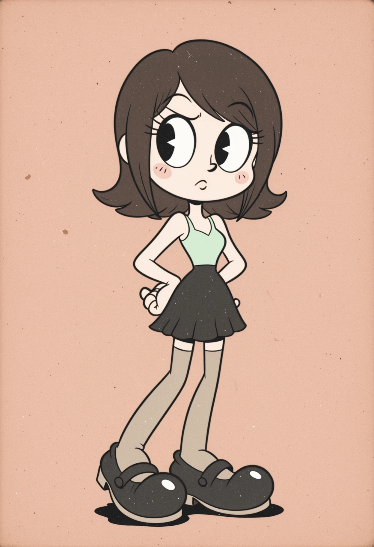 (((Ultra-HD-quality-details, ideal-cutesie))) 1girl <lora:Ann_Possible-DEF:.8> kim-possible, long-hair, green-eyes, little-preteen-child, dark-brown-hair, flat, sfw