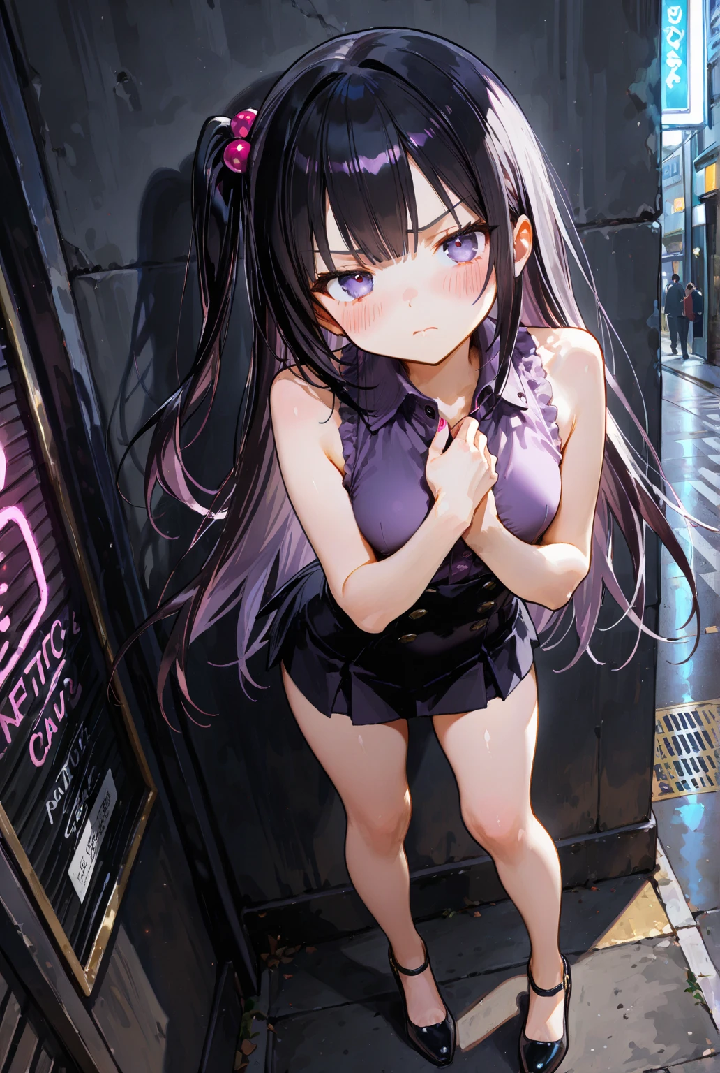 masterpiece, best quality, girls, 10yo, (petite), cowboy shot,
seductive smile, open mouth, squatting, idol dress, (open clothes), (clothes lift), bare small breasts, nipples, Navel, amusement park,