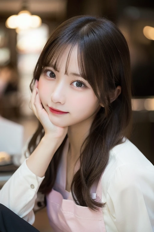 Tabletop, Highest quality, shape, Very detailed, finely, High resolution, 8k wallpaper, 完璧なダイナミックな構shape, Beautiful and exquisite,ランダムなcute髪,,Natural color lip, Bold sexy pose,smile、20-year-old girl、cute、Looking into the camera,Always blur the background,Perfect and beautiful face,Slim face and figure,Big eyes、Putting on gal makeup,Small face,Shooting from below、Blurred Background,Elegant feminine face、smile、Actual Photos、Adult Lolita Fashion