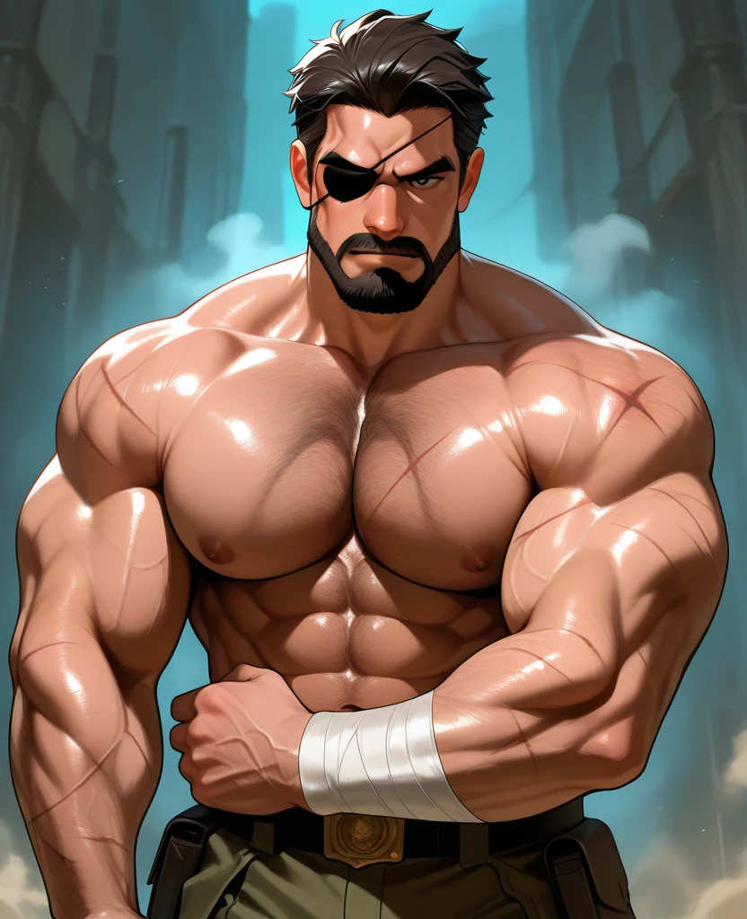 (Masterpiece:1.2, High Resolution:4k,8K, Best Quality:1.2)
A formidable figure of Kraven the Hunter emerges in the scene, towering over his surroundings with bulging muscles and a menacing expression. His body is adorned with the classic green and purple hunter's outfit, but in this depiction, the scale is amplified to showcase his massive physique. The muscles on his arms are particularly noteworthy, with veins popping out and his biceps bulging in a testament to his strength. Kraven raises both arms above his head, flexing his muscles in a show of power and dominance.
