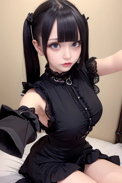 masterpiece, best quality, ultra-detailed, illustration, epic lighting, cinematic composition, isometric, view from above, (full figure:1.5), 1girl, (solo:1.5), cute, blue eyes, green eyes, detailed iris, black hair, swept bangs, single sidelock, red hairclip, unbuttoned white shirt, choker, loose black necktie, black skirt, black pantyhose, formal, enchanting gaze, captivating pose, indoors, office, door, opening door, looking at viewer, peeking out upper body, blush, seductive smile, closed mouth,(8k:1.1), (ahegao:1.5), (rolling eyes:1.5)