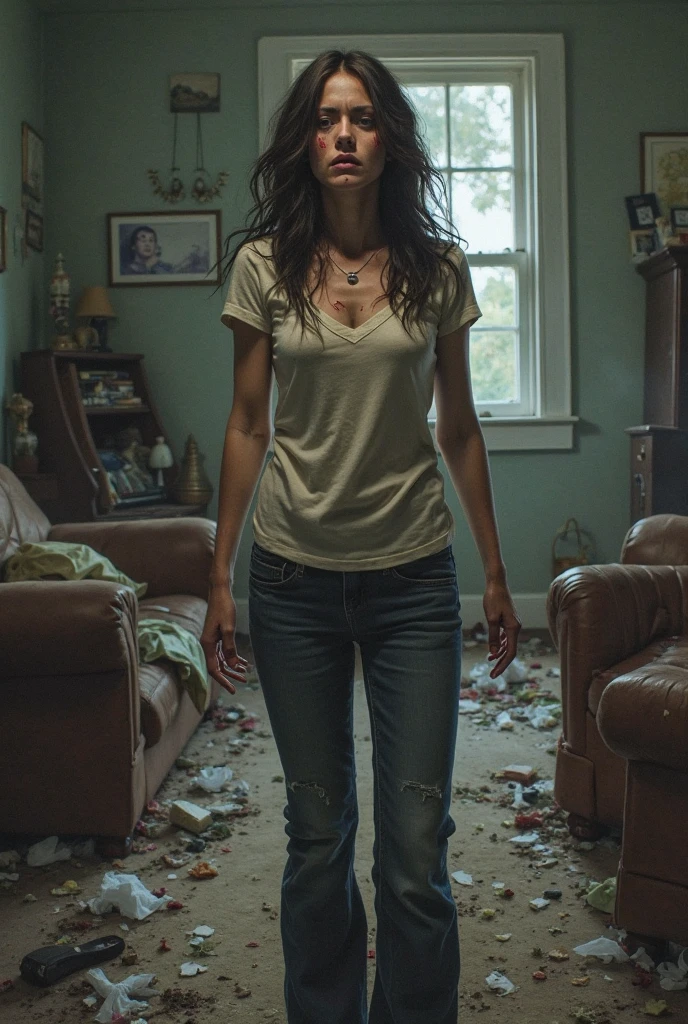 a person with a house that is all disorganized and everything is going wrong