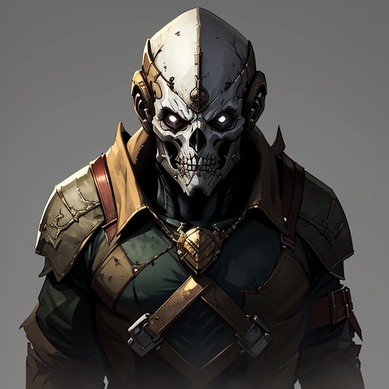 A male Necromancer standing in front of a black background in the style of D14bl0