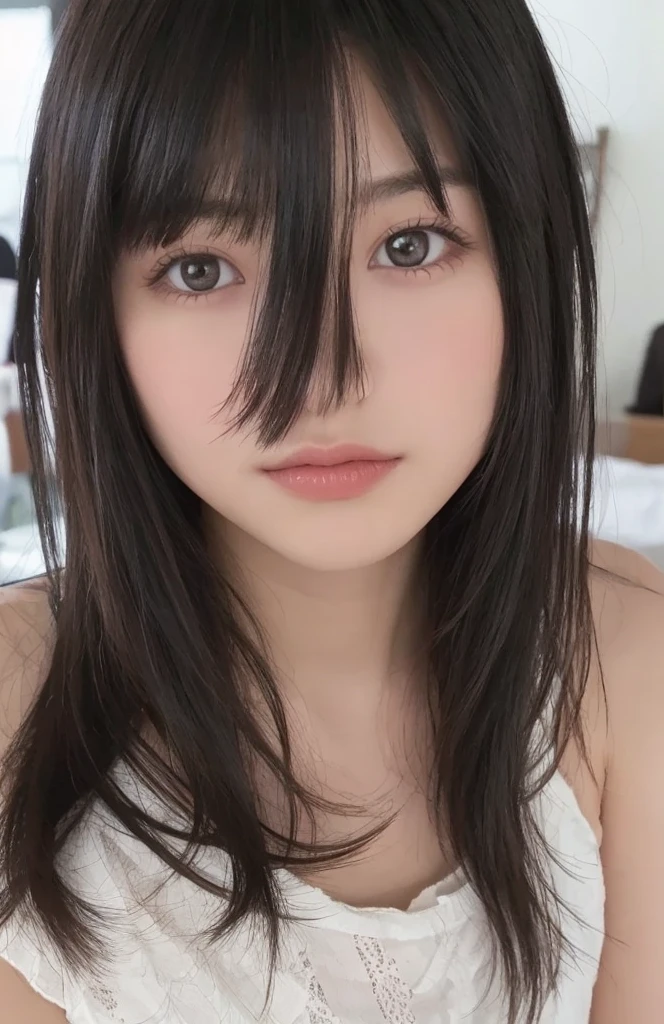 black fur, cold girl, sexy, foxy eyes and butterfly haircut