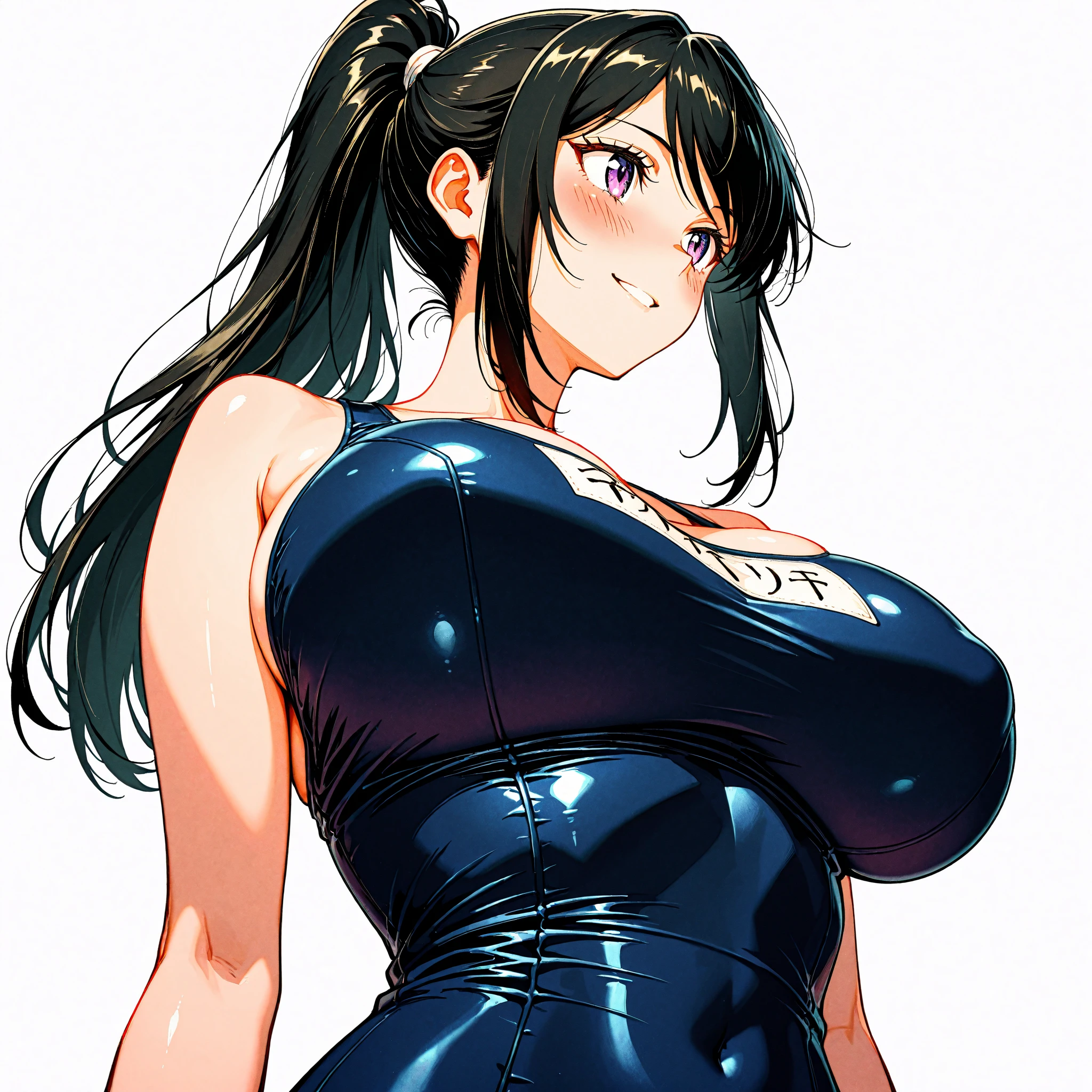 (Highest quality:1.2, Very detailed,  High detail, Ultra-high resolution, High Contrast, masterpiece:1.2, Highest quality, Best aesthetics), (Small face), (Very detailedな肌:1.2), (1girl, daiwa scarlet \(umamusume\), umamusume), (Slim figure:1.4, Woman with slim body and large breasts), Beautiful Eyes, Glossy lips, Glowing Skin, Beautiful thighs, Embarrassing, blush, Lovely, Close one eye, With tears in her eyes and her mouth open, drooling, School Swimsuit, Mature Body, Perfect Fingers, Five Fingers, (Shower room, I take a shower), Water droplets on the glass,