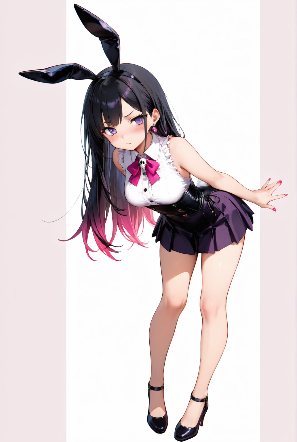 Back shadow,stooped,Bunny ears,underdressing,Pouting ass