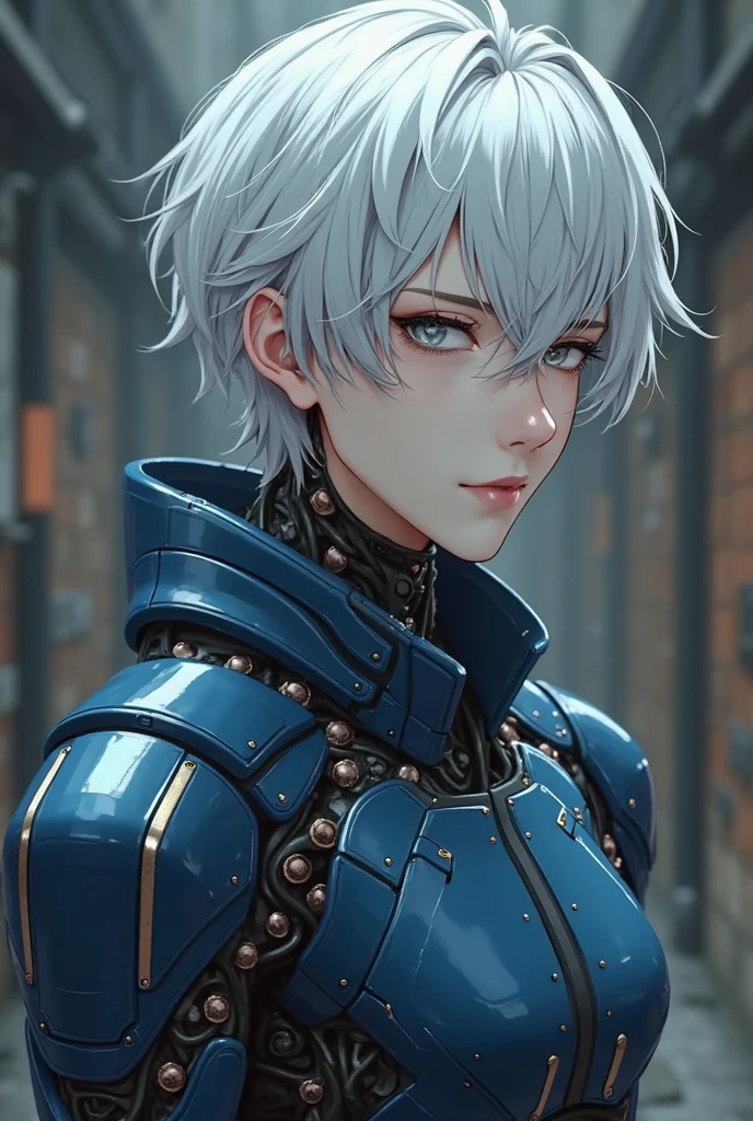 borg cyborg bald gray skin veins metal armor cable eyepatch PrincessPeach