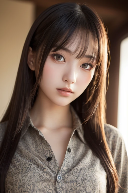 (Best-quality, Masterpiece, Ultra-High-Resolution, (Photorealistic:1.4), Raw Photo, depth of field, professional lighting, perfect anatomy, extremely details), 1girl, 13-years-old, the most famous Japanese idol, portrait, (extremely cute face like the most popular Japanese idol, (extremely cute and extremely realistic big-eyes), extremely cute hair), extremely cute long-eyelashes, extremely cute lips, (((extremely beautiful and extremely realistic skins):1.3)), ((completely-drunk):1.3)
