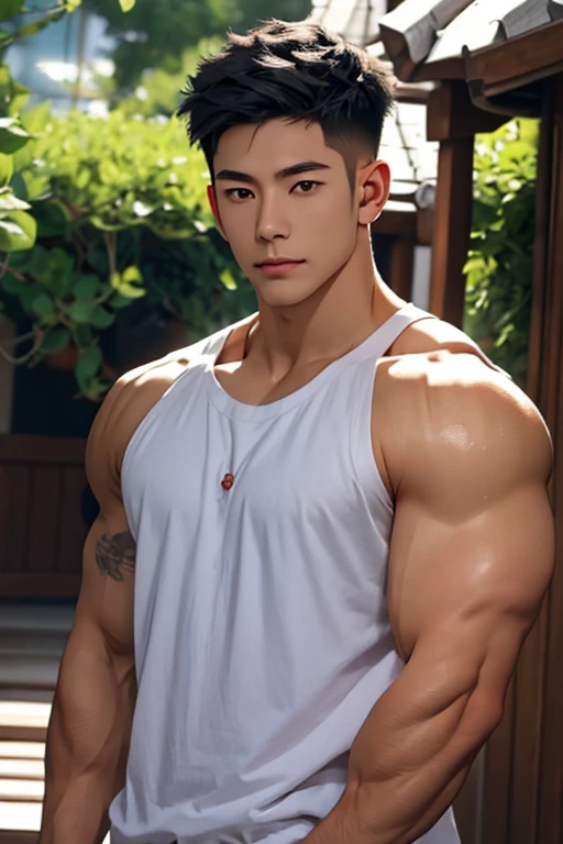 FULL full Body photorealistic 4k, high resolution, best quality, masterpiece, perfect color, perfect shade, perfect lighting, Posted by e621, ((portrait)), ((handsome man)), perfect male figure, Short hair details,chest muscles,abdominal muscles,Nakednes torso Jujutsu Kaisen Gojo Satoru, Detailed face, perfect face, (stood up), Detailed background, ((Bonifasco Lighting)), (delicate eyes),(),white hair, forest scene photo, professional movie, professional picture, ultra detailed, ultra realistic, cinematic, sharp focus