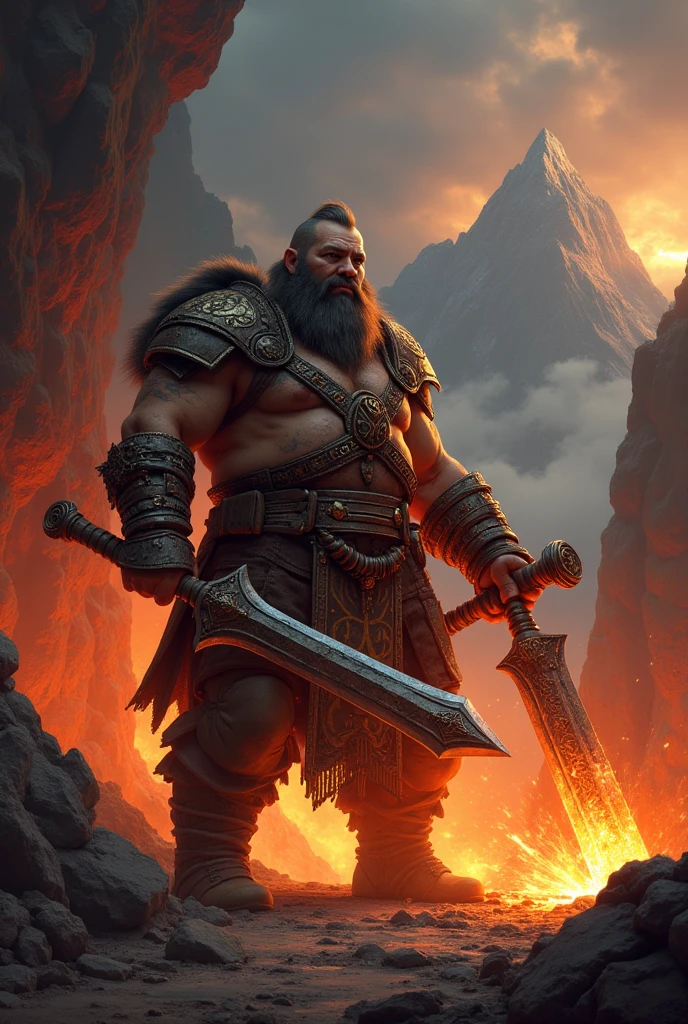 A detailed masterpiece of Ragnar's triumphant conquest of Northumbria and his fierce raid on Paris, capturing the intense chaos and epic battle. Oil painting, (best quality, 4k, highres, ultra-detailed, realistic:1.37), vivid colors, bokeh. Ragnar, the Viking chieftain, stands in the center of the scene, his battle-worn armor glimmering under the studio lighting. The imposing figure of Ragnar, with his intense gaze and long braided hair, shows his determination and fierce leadership. He stands atop a pile of conquered enemies, their defeated faces and torn clothing adding to the realism of the artwork. Amidst the chaos, the city of Northumbria lies in ruins in the background, engulfed in fiery infernos and billowing smoke. The sounds of clashing swords and battle cries echo through the air. The sky above is painted in intense shades of red and orange, reflecting the blazing flames and adding a dramatic effect to the composition. In the foreground, fallen warriors fight for their lives, their expressions capturing the desperation of the moment. Meanwhile, in the distant scene, the breach of Parisian walls signals Ragnar's next conquest. The architecture of the ancient city is beautifully rendered, with intricate details enhancing the overall grandeur. The scene is heightened by the lighting and shadows, skillfully painted to create a sense of depth and realism. The artwork depicts the brutality and savagery of Viking raids, showcasing the strength and resilience of Ragnar and his warriors. It is a visual testament to the power and ferocity of these ancient conquerors, capturing the historical moment with artistic finesse.