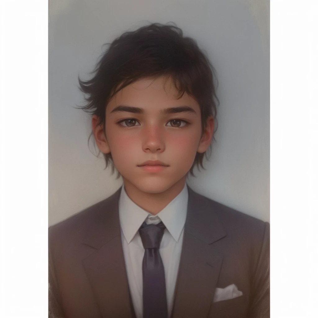 (masterpiece, photorealistic, raw,:1.4), (extremely complex:1.2), close-up, cinematic light, side lighting, ultra high resolution, best shadow, RAW, upper body, child boy, wearing suit --auto