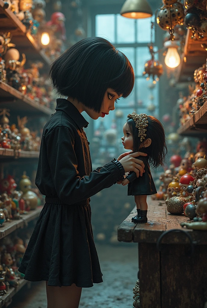 Her mother went to a market and she found an antique porcelain doll. Its glassy eyes seemed to follow her as she moved