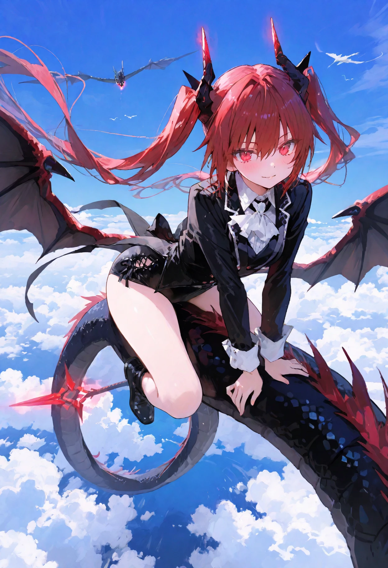 8K,  1girl, petit, adult, kawaii vampire, crimson hair, short hair, red eyes, fang, bat wings, smile, (blush), (shy), pointed ears, looking at viewer,  dynamic angle, wind, game cg, fantastic scenery, demon tail, thin tail, black horns, medium breast, show full body, class uniform, sexy, dungeons, summon, magic, bulge, show bulge, tentacles, slime, grinding, riding tentacle