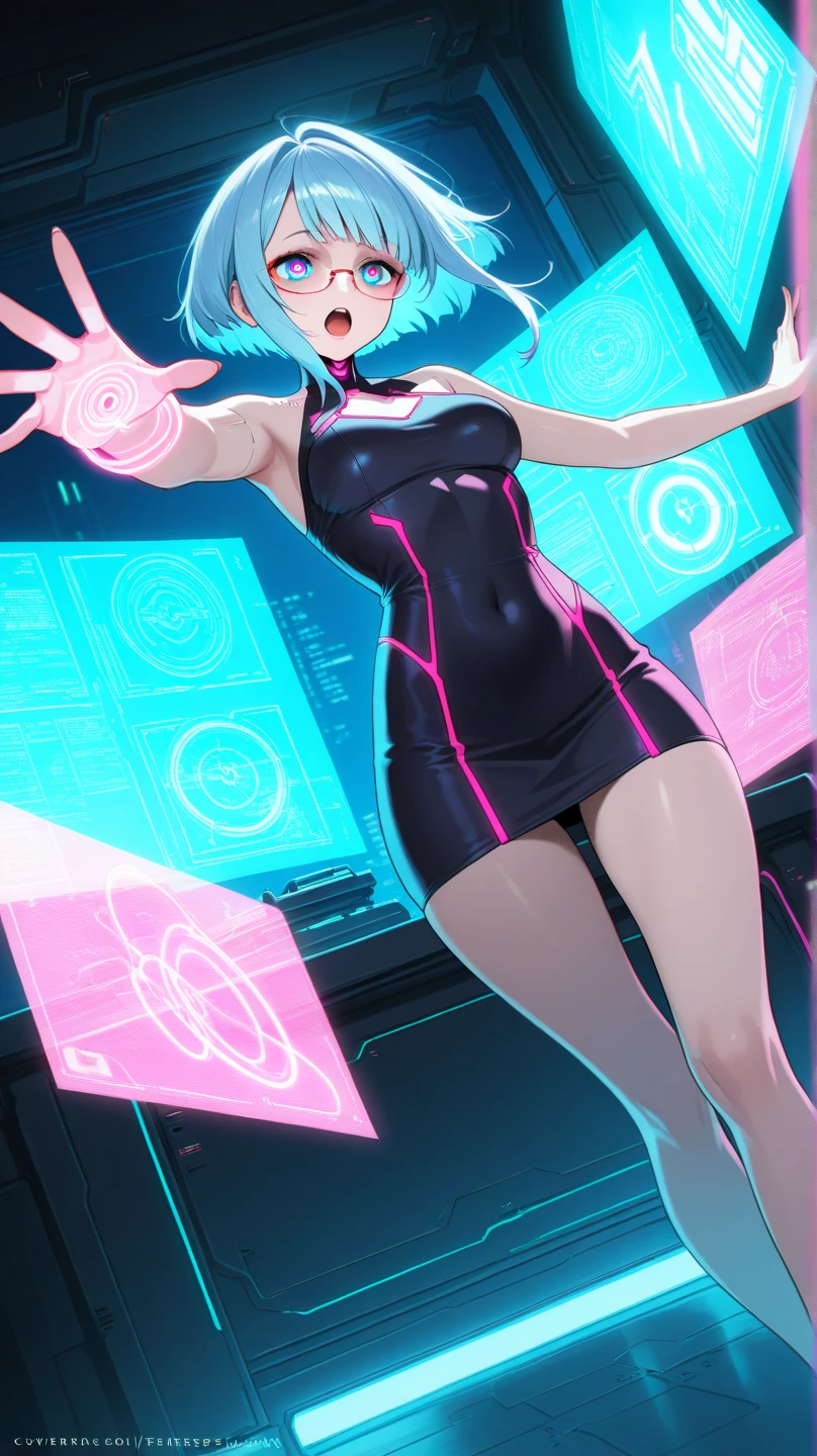 [(white background:1.15), ::2]1girl, solo, mid shot, full body, <lora:GachaSplashAlter_2:0.8>
masterpiece, best quality, ultra-detailed, best illustration, Delicate Composition, cowboy shot,sideral space,
fussion of abstract and glitch art, (dynamic view:1.1), 1 girl, 
(mosnter cyberpunk:1.2), (head tilt:0.8),solo, gradation hair, big breasts, (blouse:0.8), (double exposure:1.0), glitch hair, fussion of glitch and hair,
simple background, light background,
by leonid afremov, by Alphonse Mucha,